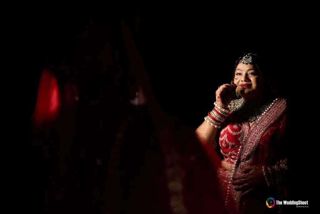 Grand Varanasi wedding bridal portrait and sangeet photography by The WeddingShoot